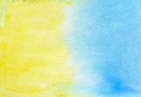 Abstract blue and yellow watercolor textureの写真素材