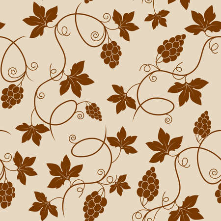 Decorative vector seamless pattern with grapesのイラスト素材