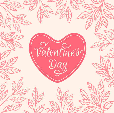 Decorative floral background with heart for Valentine's dayのイラスト素材
