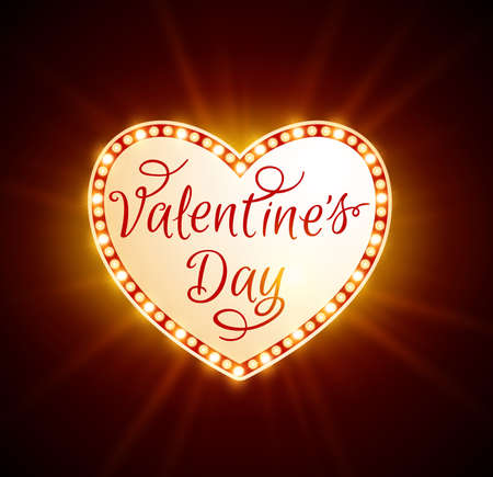 Retro shining heart for Valentine's dayのイラスト素材