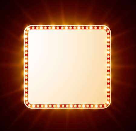 Luxurious retro banner with shining lights, vector illustration.のイラスト素材