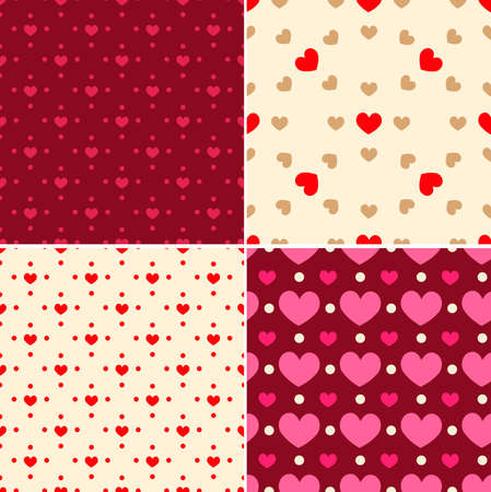 Set of decorative seamless patterns for Valentine's dayのイラスト素材
