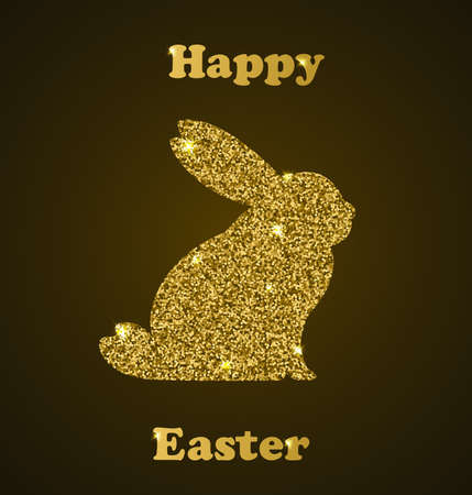Decorative Easter card with rabbit. Vector illustration.のイラスト素材