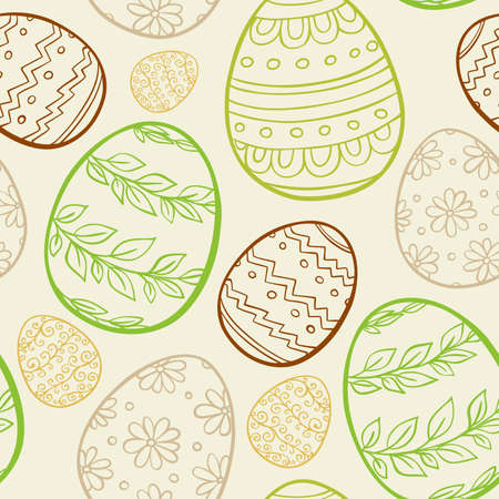Abstract  vector Easter seamless pattern with hand drawn eggsのイラスト素材