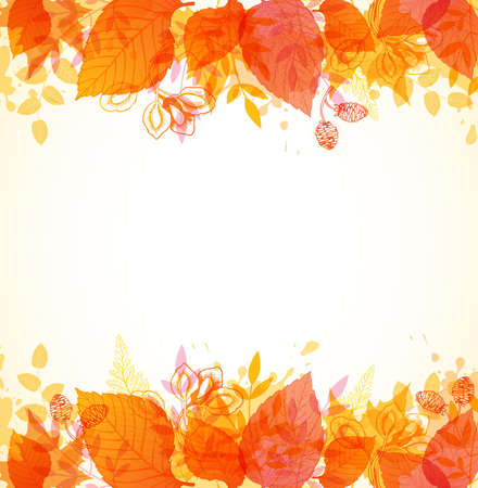 autumn background with orange and yellow leaves.のイラスト素材