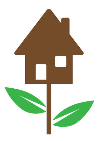 Real estate vector icon on a white background. Eco House building conceptのイラスト素材