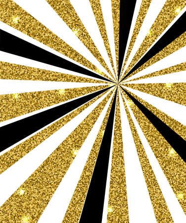 Abstract shining vector background with black and golden raysのイラスト素材