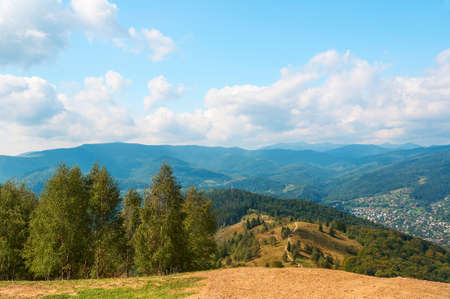 Carpathian autumn mountains landscape. Natural landscapes of Ukraine.の写真素材