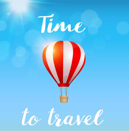 Air balloons flying in the blue skyのイラスト素材