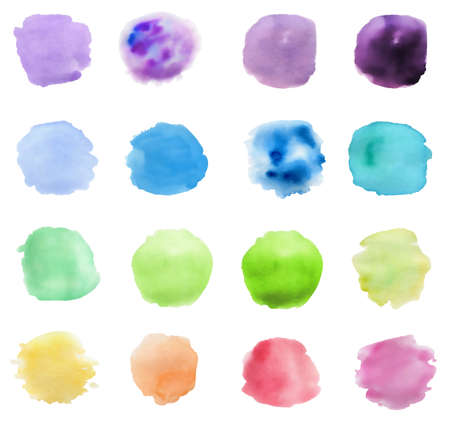 Set of abstract vector watercolor blots for designのイラスト素材