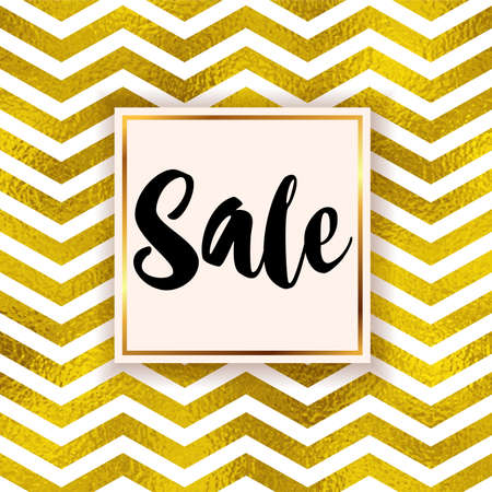 Abstract vector background for seasonal sale. Golden foil texture on a white background.のイラスト素材