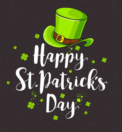 Greeting card for St. Patrick's day with green hat.のイラスト素材