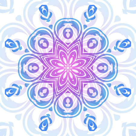 Decorative abstract vector background. Round oriental ornament.のイラスト素材