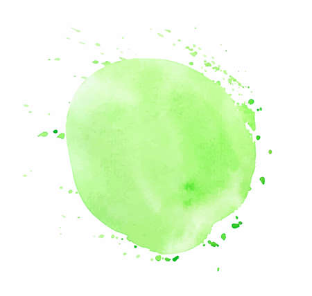 Green round watercolor vector texture isolated on a white backgroundのイラスト素材