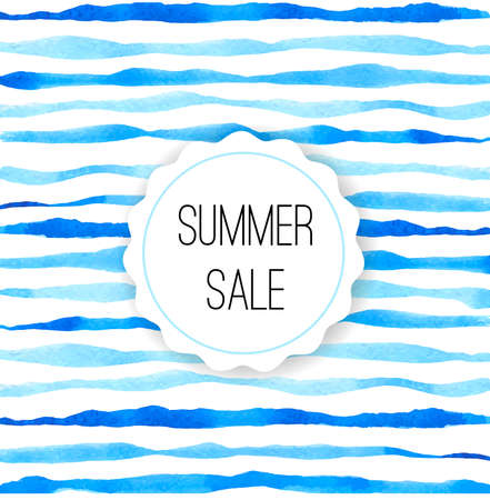 Abstract background with blue  lines for seasonal summer sale. Hand drawn vector illustrationのイラスト素材