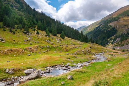 Beautiful landscape nearby Transfagarashan highway in Carpathian mountains, Fagaras ridge.のeditorial素材