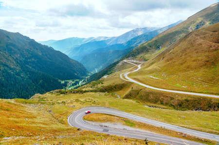 Transfagarasan Highway (Transfagarash), the most beautiful and dangerous road in Europe, Romania. Carpathian mountains, Fagaras ridge.の写真素材