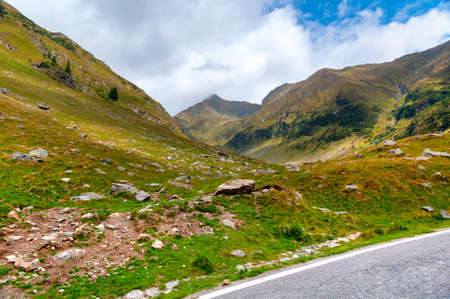 Beautiful landscape nearby Transfagarashan highway in Carpathian mountains, Fagaras ridge. The most beautiful and dangerous road in Europeの写真素材