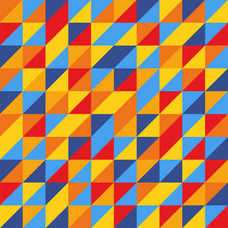 Abstract geometric vector seamless pattern with triangles. Decorative colorful backgroundのイラスト素材