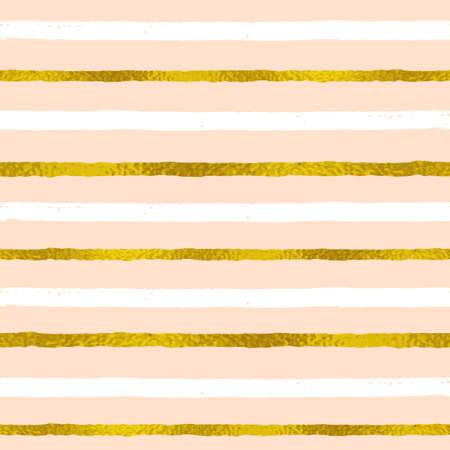 Abstract striped seamless pattern. Decorative vector festive background with white and golden strips のイラスト素材