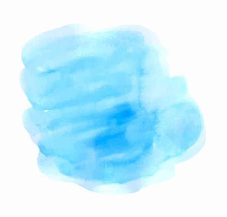 Hand drawn abstract round blue vector watercolor texture on a white backgroundのイラスト素材