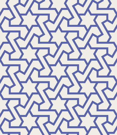 Decorative geometrical seamless pattern.  Traditional oriental ornamental background. Vector...