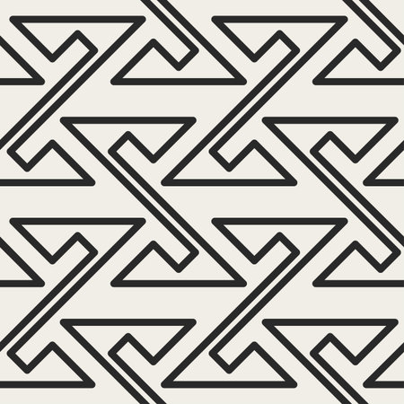 Decorative geometrical seamless pattern. Traditional oriental ethnic ornament. Vector background. のイラスト素材