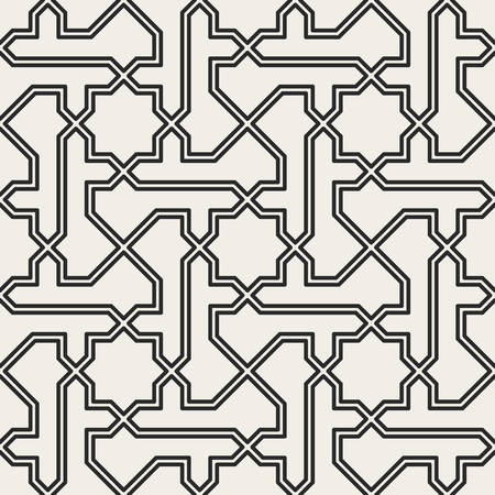 Decorative geometrical seamless pattern. Traditional oriental ornament. Vector background.のイラスト素材