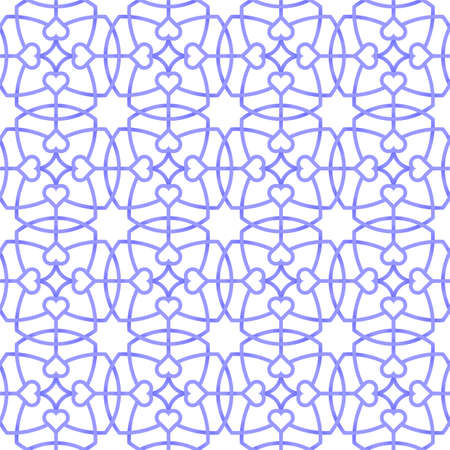 Decorative romantic abstract seamless pattern with hearts on a white background. Geometrical background. Vector illustration.のイラスト素材