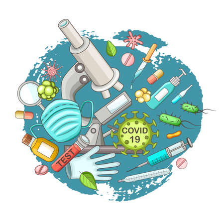 Medical and health care concept background. Vector illustrationのイラスト素材