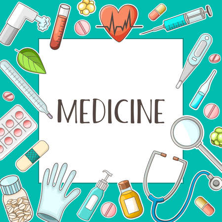 Medical and health care concept background. Vector illustrationのイラスト素材