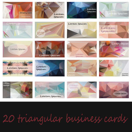 collection of 20 triangular business cardsのイラスト素材