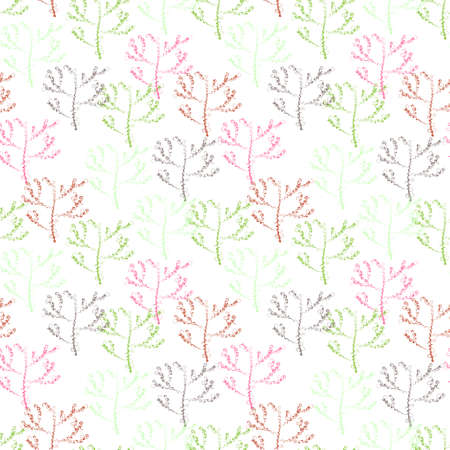 Doodle abstract floral seamless patternのイラスト素材