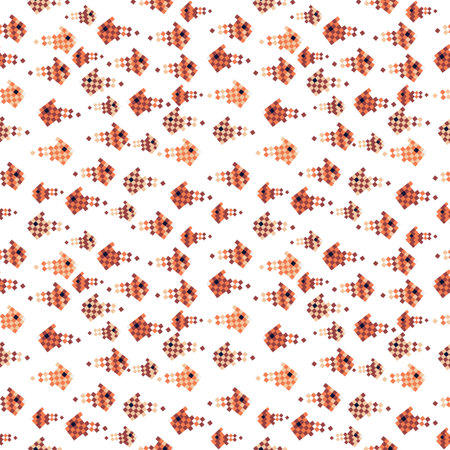 Geometric seamless pattern with abstract fish  