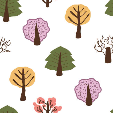 Doodle abstract floral seamless patternのイラスト素材