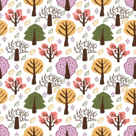 Doodle abstract floral seamless patternのイラスト素材