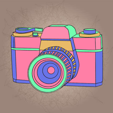 bright vintage small format photo cameraのイラスト素材