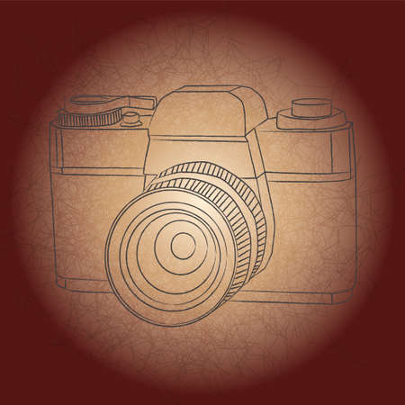 contour of vintage small format photo cameraのイラスト素材