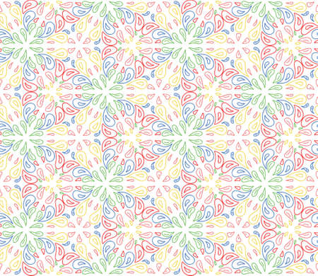 Doodle abstract floral seamless patternのイラスト素材