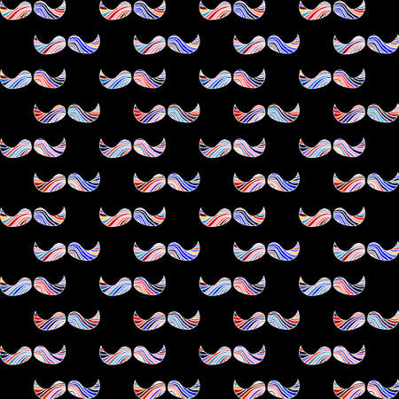 colorful and bright mustaches seamless patternのイラスト素材