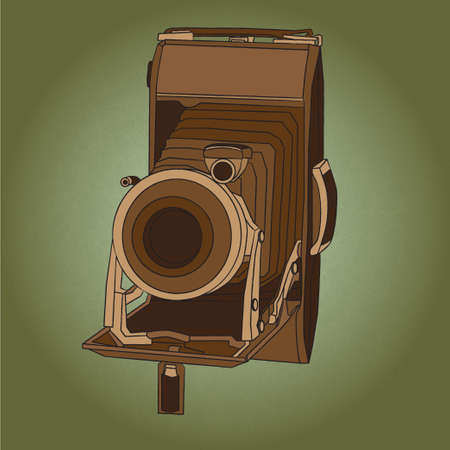 vintage small format photo cameraのイラスト素材