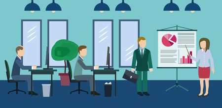 Ordinary office life. Vector illustration.のイラスト素材