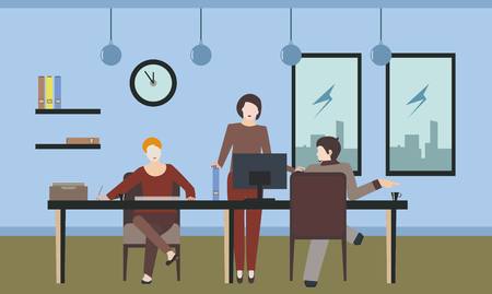 Ordinary office life. Vector illustration.のイラスト素材