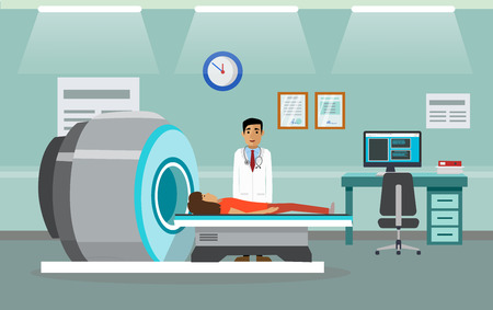 Doctors and patients in the hospital. Vector illustration.の写真素材