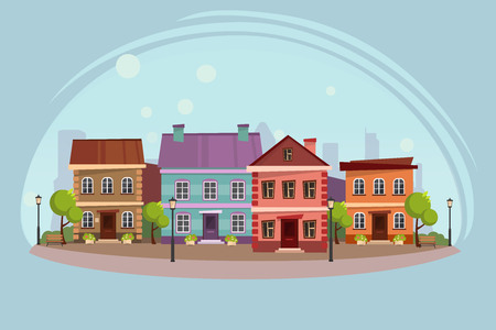 The landscape of the historic city vector illustration.のイラスト素材