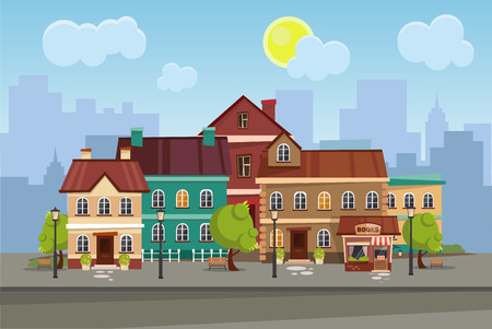 The landscape of the historic city. Vector illustration.のイラスト素材
