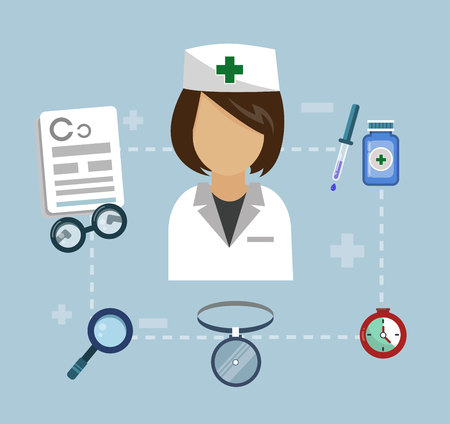 Modern medical icons in the flat style. Vector illustration.のイラスト素材