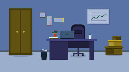 office interior with workplace.のイラスト素材