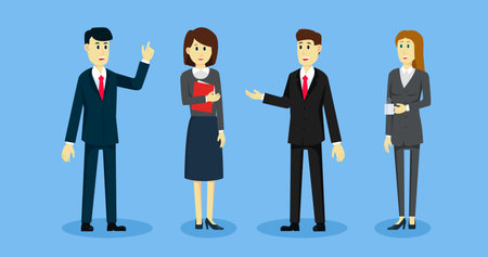 A selection of people in costumes. Businessmen and office clerks.のイラスト素材