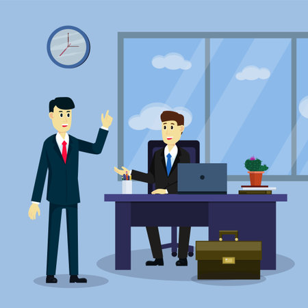 Typical working day in the office.のイラスト素材